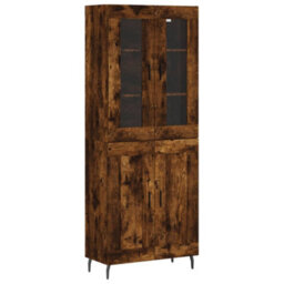 Berkfield Elegant Highboard Smoked Oak 69.5X34X180 Cm Engineered Wood - thumbnail 1
