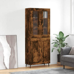 Berkfield Elegant Highboard Smoked Oak 69.5X34X180 Cm Engineered Wood - thumbnail 2