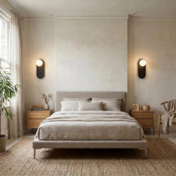 Happy Homewares Matte Sand Black Led Wall Light With Opal White Spherical Glass Shade - thumbnail 5