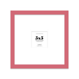 "5X5"" Pink Picture Frame - 5X5"" Square Frame With 2X2"" Mount For 5X5""/2X2"" Pictures Moderrn Style Thin Edge, 1 Pack" - thumbnail 1