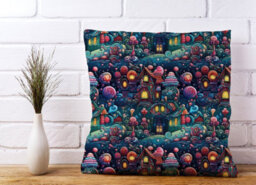 Warren Reed Designer Whimsical Gingerbread House Pattern Cushions 60Cm X 60Cm - thumbnail 2