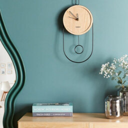 Wyld And Coco Luminahome Pendulum Wall Clock, Light Brown, Mdf And Metal, 20 X 45 Cm - thumbnail 2