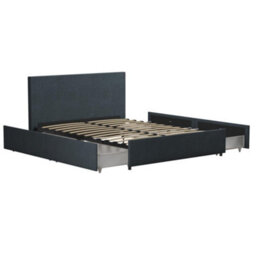 Novogratz Kelly Bed With Storage Fabric Navy, Double - thumbnail 2