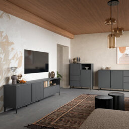 Furniture To Go Avenale Tv Cabinet 2 Door 1 Drawer In Anthracite - thumbnail 6