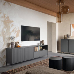 Furniture To Go Avenale Tv Cabinet 2 Door 1 Drawer In Anthracite - thumbnail 5