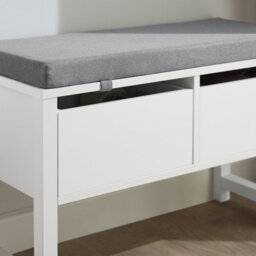 Sobuy Fsr88-W, Hallway Bedroom Bench Shoe Bench With Seat Cushion And 2 Drawers,white,w71.8Xd30Xh45 - thumbnail 7
