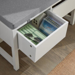 Sobuy Fsr88-W, Hallway Bedroom Bench Shoe Bench With Seat Cushion And 2 Drawers,white,w71.8Xd30Xh45 - thumbnail 6