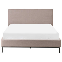 Beliani Bed Fabric Corio 140 X 200 Cm (Eu Double) Taupe - thumbnail 5