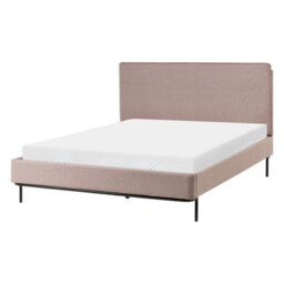 Beliani Bed Fabric Corio 140 X 200 Cm (Eu Double) Taupe - thumbnail 1