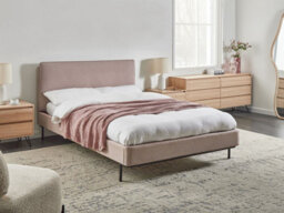 Beliani Bed Fabric Corio 140 X 200 Cm (Eu Double) Taupe - thumbnail 2