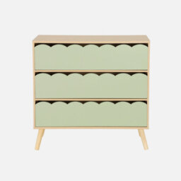 Sweeek - Wood-Effect Children's Chest Of 3 Drawers Green 80X30X79 Cm - Azur - thumbnail 2