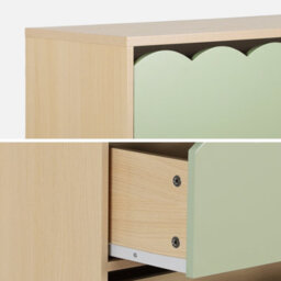 Sweeek - Wood-Effect Children's Chest Of 3 Drawers Green 80X30X79 Cm - Azur - thumbnail 4