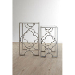 Orsina Set Of Two Merlin Silver Leaf Side Tables - thumbnail 3