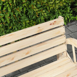 Outsunny 2 Seater Garden Bench W/ Wooden Cart Wagon Wheel Natural - thumbnail 8