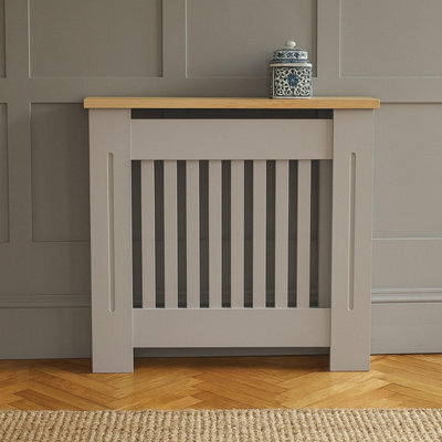 Neo Small Grey Decorative Wooden Radiator Cover - image 1