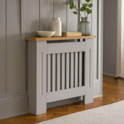Neo Small Grey Decorative Wooden Radiator Cover - thumbnail 5