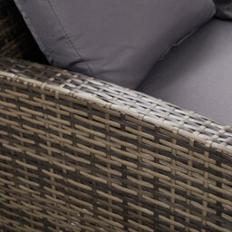 Nustone L-Shaped Corner Rattan Garden Furniture Lounge Dining Set For Seating 8 People - In Grey - thumbnail 3
