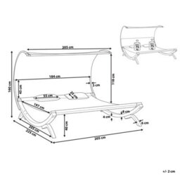 Beliani Sun Lounger With Cushion Teramo Larch Wood Off-White - thumbnail 3