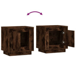 Berkfield Bedside Cabinets 2 Pcs Smoked Oak 44X35X45 Cm Engineered Wood - thumbnail 9