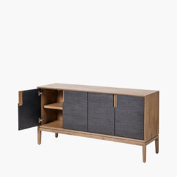 Pacific Lifestyle 4 Door Black And Natural Acacia Wood Sideboard - thumbnail 4
