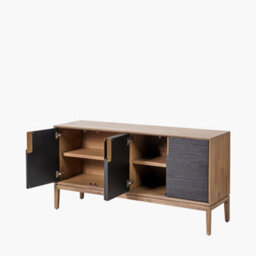 Pacific Lifestyle 4 Door Black And Natural Acacia Wood Sideboard - thumbnail 5