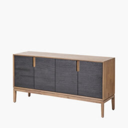Pacific Lifestyle 4 Door Black And Natural Acacia Wood Sideboard - thumbnail 3