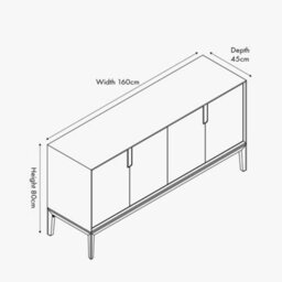 Pacific Lifestyle 4 Door Black And Natural Acacia Wood Sideboard - thumbnail 6