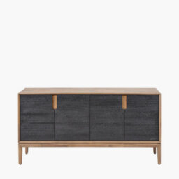 Pacific Lifestyle 4 Door Black And Natural Acacia Wood Sideboard - thumbnail 2