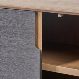 Pacific Lifestyle 4 Door Black And Natural Acacia Wood Sideboard - thumbnail 9