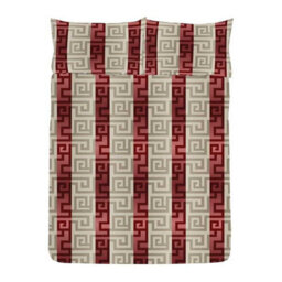 K Collection Athena Reversible Duvet Set Red/gold (Single) - thumbnail 3