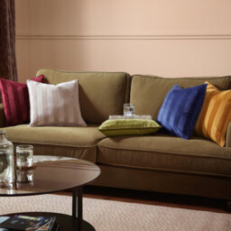Paoletti Regency Stripe Velvet Polyester Filled Cushion, Midnight, 45 X 45Cm - thumbnail 4