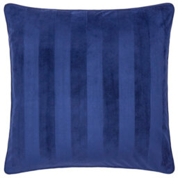 Paoletti Regency Stripe Velvet Polyester Filled Cushion, Midnight, 45 X 45Cm - thumbnail 2