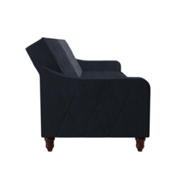 Novogratz Vintage Tufted Sofa Bed In Velvet Blue - thumbnail 4