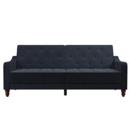 Novogratz Dorel Home Vintage Tufted Sofa Bed In Velvet Blue