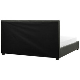 Beliani Bed With Storage Drawers Fabric La Rochelle 180 X 200 Cm (Eu Super King) Dark Grey - thumbnail 7