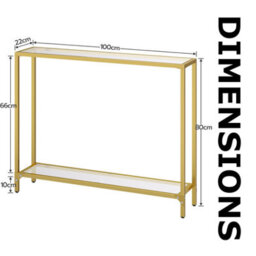 Pirlo Plush Industrial 2 Tier Entryway Hallway Console Table With Tempered Glass Top - thumbnail 8
