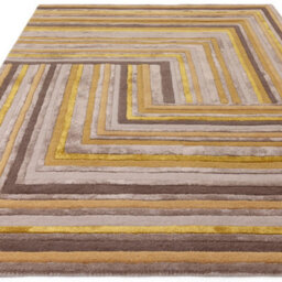 Gold Striped Wool Handmade Luxurious Modern ,abstract Optical/ (3D) Rug Easy To Clean Living Room And Bedroom-200Cm X 290Cm - thumbnail 3