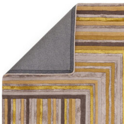 Gold Striped Wool Handmade Luxurious Modern ,abstract Optical/ (3D) Rug Easy To Clean Living Room And Bedroom-200Cm X 290Cm - thumbnail 4