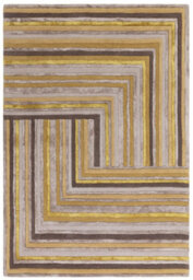 Gold Striped Wool Handmade Luxurious Modern ,abstract Optical/ (3D) Rug Easy To Clean Living Room And Bedroom-200Cm X 290Cm - thumbnail 1