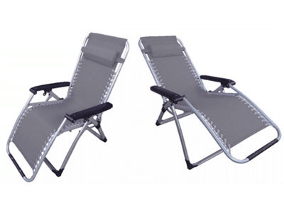 SecureFix Direct Zero Gravity Reclining Garden Chairs X2 (Folding Sun Lounger Patio Furniture) - image 1