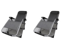 SecureFix Direct Zero Gravity Reclining Garden Chairs X2 (Folding Sun Lounger Patio Furniture) - thumbnail 2