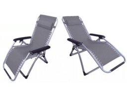 SecureFix Direct Zero Gravity Reclining Garden Chairs X2 (Folding Sun Lounger Patio Furniture) - thumbnail 1