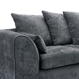 Abakus Direct Harriet Crushed Chenille 4 Seater Sofa In Dark Grey - thumbnail 2