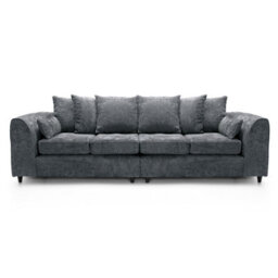 Abakus Direct Harriet Crushed Chenille 4 Seater Sofa In Dark Grey - thumbnail 1