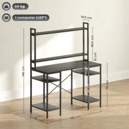 Computer Desk Home Office Desk With Monitor Stand - thumbnail 2