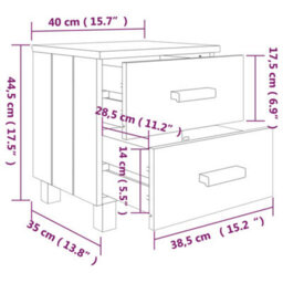 Berkfield Bedside Cabinets 2 Pcs Honey Brown 40X35X44.5 Cm Solid Pinewood - thumbnail 8
