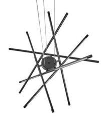 Wyld and Coco Novalume Black Geometric Led Pendant Lamp With Remote Dimmer, Large Sculptural Iron Frame, Integrated Leds, 80Cm. - thumbnail 3