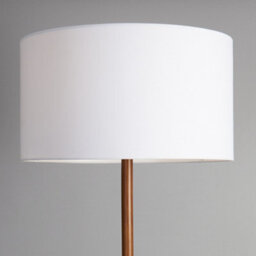 Valuelights Heather Modern Scandi Floor Lamp In Dark Wooden Finish With White Drum Shade - Includes 6W Led Gls Bulb 3000K - thumbnail 3