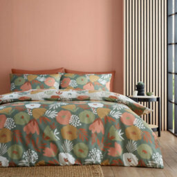 Fusion Yasmin Abstract Floral Green Easycare Duvet Cover Set - thumbnail 5