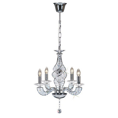 Luminosa Lighting Luminosa Santo Pendant 4 Light E14 Polished Chrome/crystal - image 1